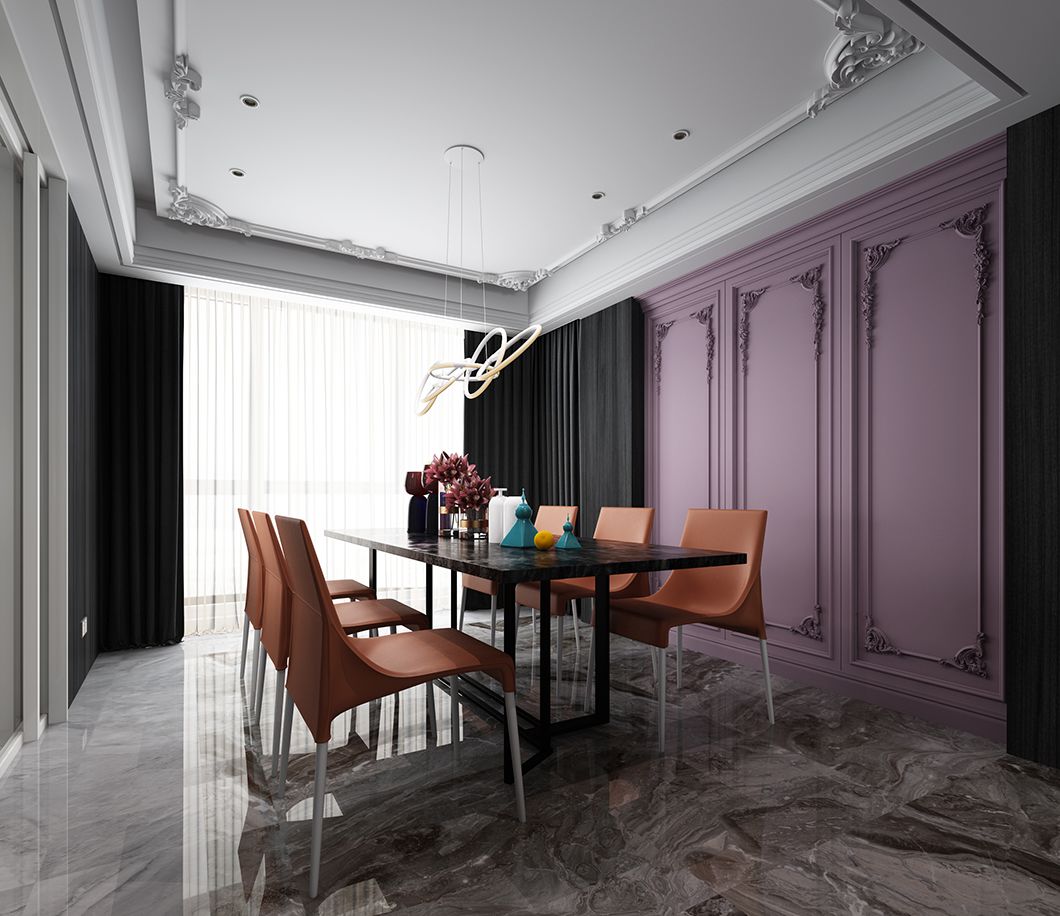 时尚轻奢风格家装设计室内装修效果图-餐厅 时尚轻奢风格家装设计室内装修效果图-餐厅