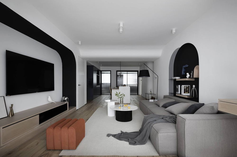 现代简约风格室内家装案例效果图-客厅 现代简约风格室内家装案例效果图-客厅