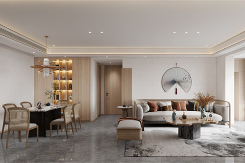 宁波101-200平米新中式风格海湖府室内装修设计案例