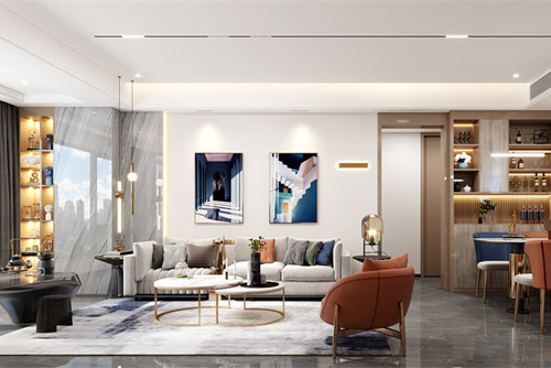 宁波101-200平米现代轻奢风格悦君台室内装修设计案例